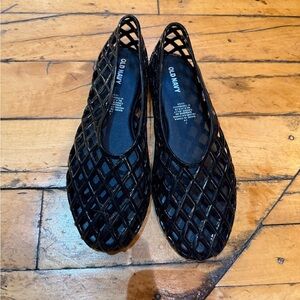 Worn Once! Old Navy Women's Black Lattice Jelly Flats